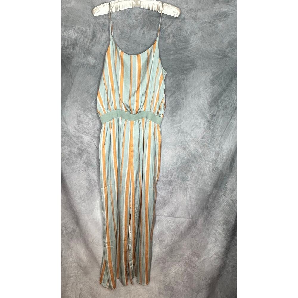 Grade & Gather Jumpsuit Women M Stripes Strappy Festival Boho Hippie Wide Leg